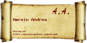 Amrein Andrea névjegykártya